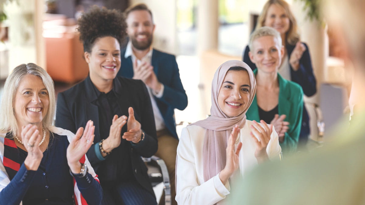 People clapping during an event